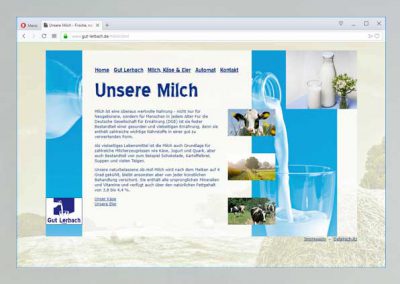 Screenshot einer Website von gutlerbach.de